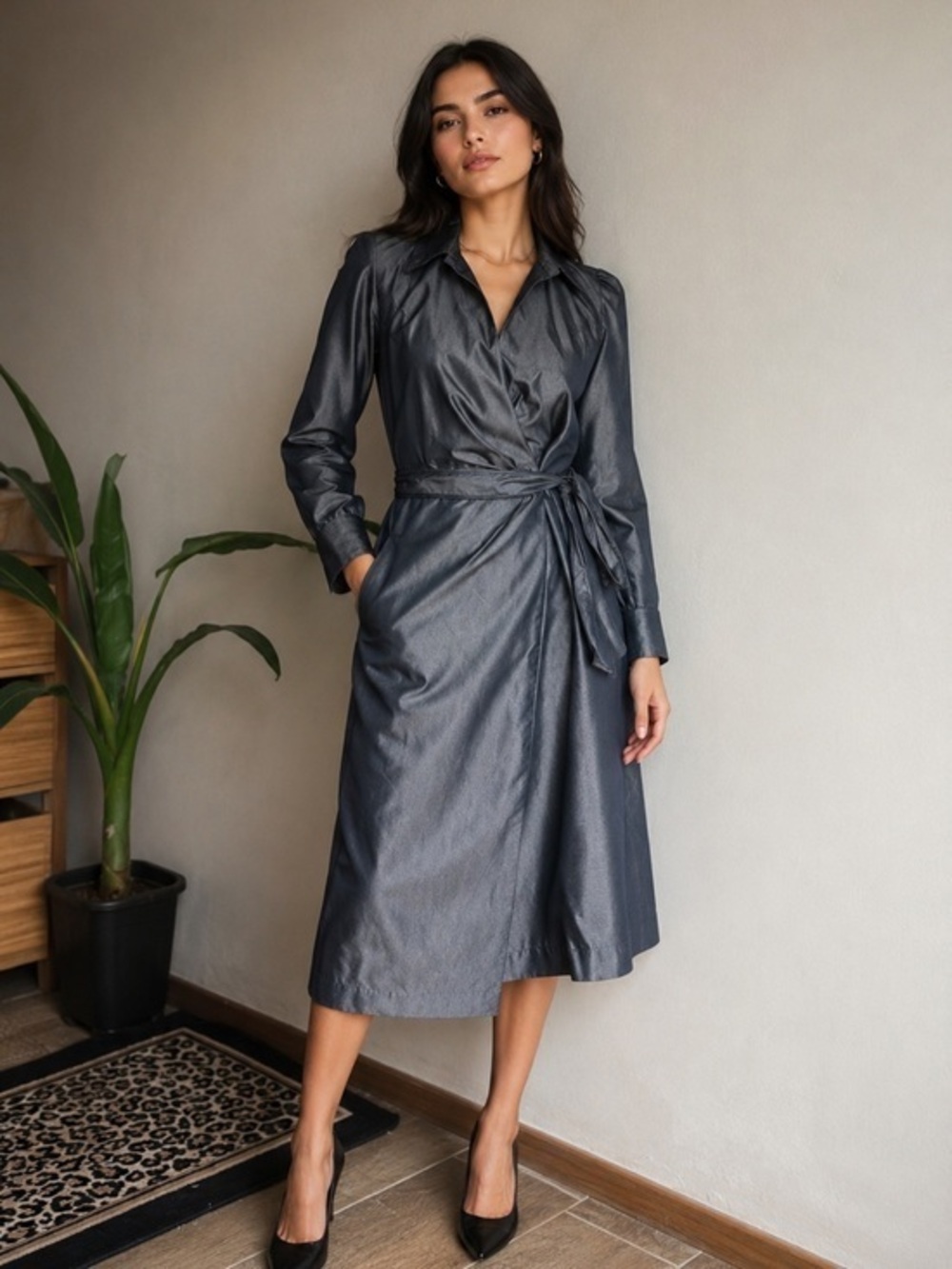 Banana Republic Gunmetal Grey Trench Coat Size 4